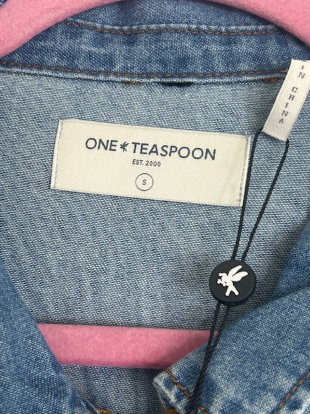 One Teaspoon Claudia Ciao Blue Long Length Zip Tie Fitted Denim Overalls NWT - Picture 3 of 16